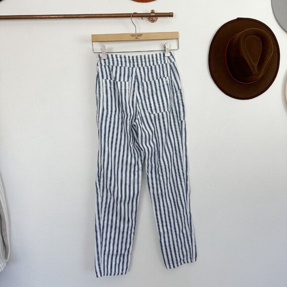 American Eagle Striped Cotton Trouser Pants 00 Regular - Picture 3 of 3